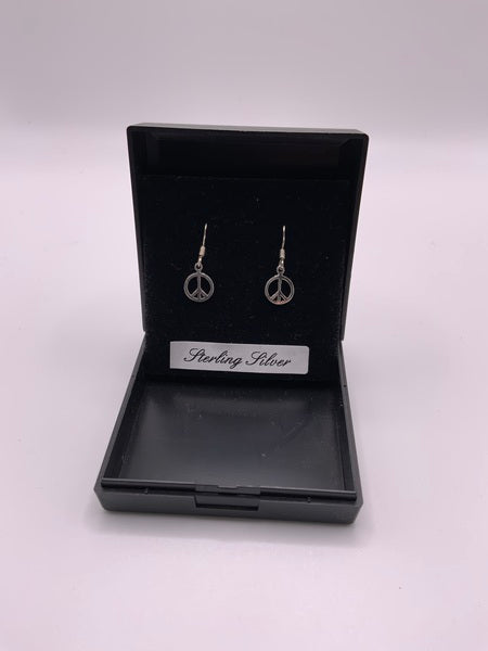 (224) Sterling Silver Peace Earrings