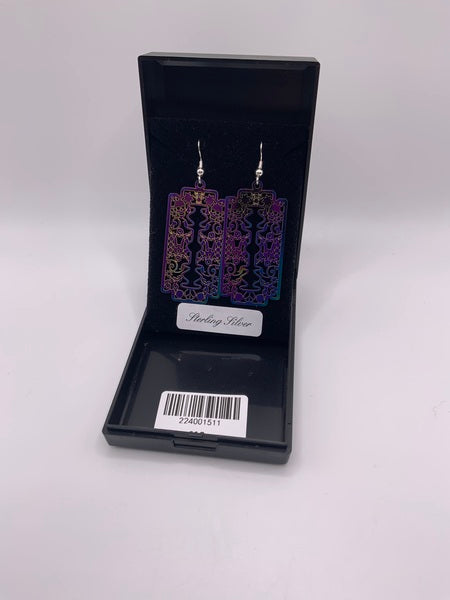 (224) Rainbow Razor Earrings