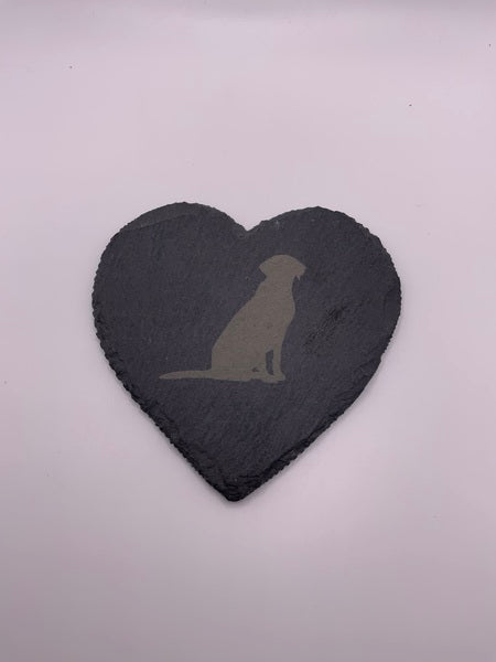 (223) Dog Sitting Heart Coaster