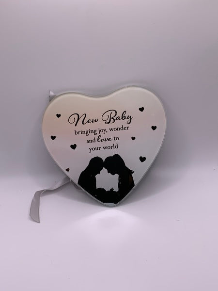 New Baby - Mini Mirrored Heart