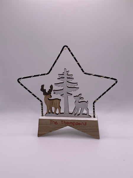 Personalisable Light Up Wooden Stars