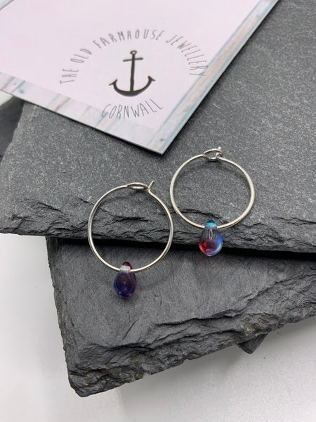 Rainbow - Mini Teardrop Hoops