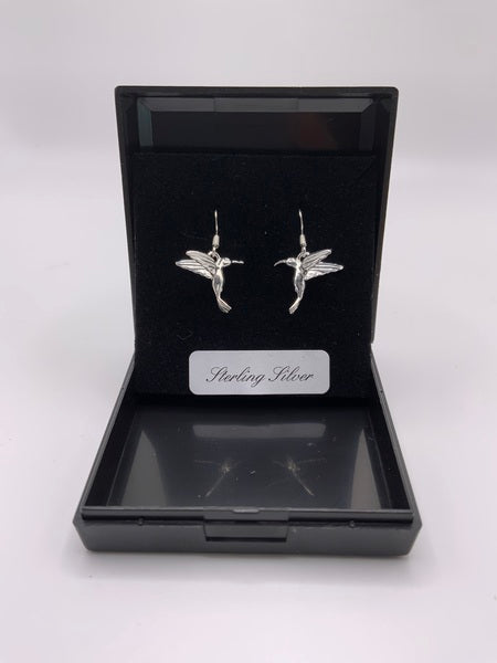 (224) Humming Bird Sterling Silver Earrings