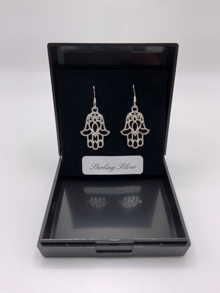 (224) Hamsa Sterling Silver Earrings