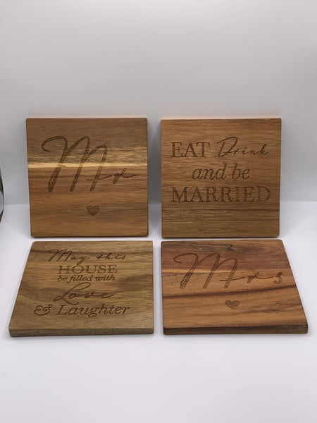 Mr & Mrs Coaster Set