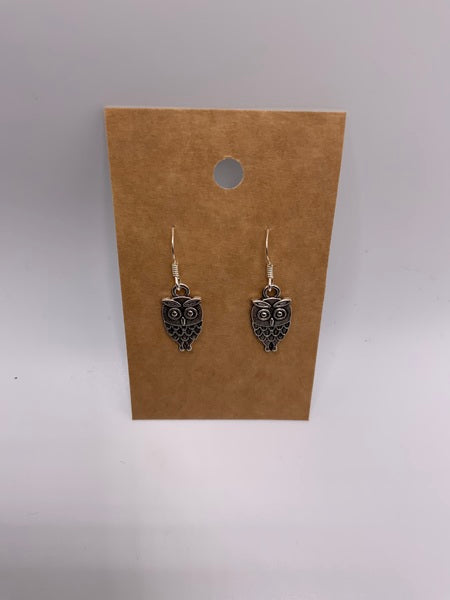 (224) Owl - Sterling Silver Earwires