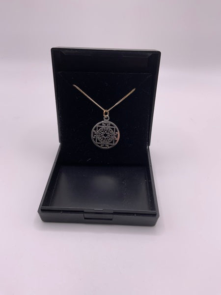 (224) Sterling Silver Mandala Necklace