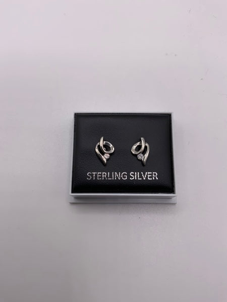 (224) CZ Twist Sterling Silver Studs