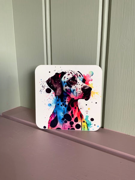 Dalmatian Dog Mug & Coaster Rainbow Design 2