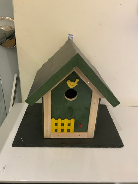 (159) Bills Boxes-Bird House-Green-Tile-Yellow