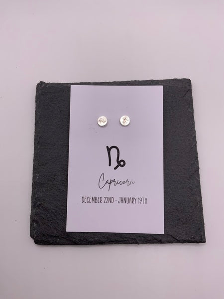 Sterling Silver Mini Studs - Capricorn