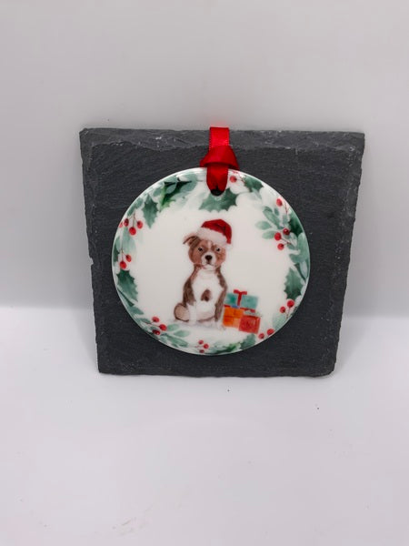 (223) Staffy - Dog Christmas Decoration