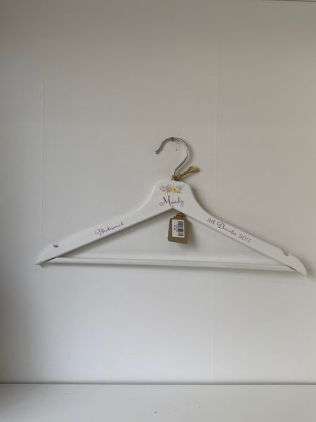 (223) Wooden Colourful Personalised Wedding Robe Hanger