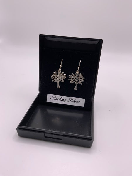 (224) Sterling Silver Floating Tree Earrings