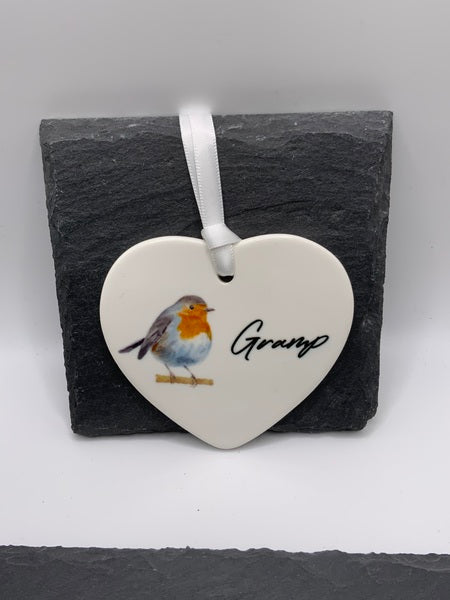 (223) Gramp Robin Ceramic Heart