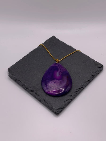 (132) Purple Glass Necklace