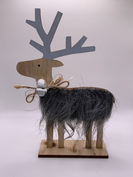 Free Standing Grey Reindeer