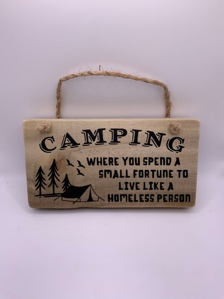 (259) Camping -Rustic Plaque-PL 061