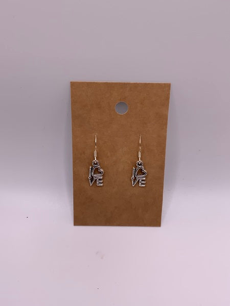(224) Square Love - Sterling Silver Earwires