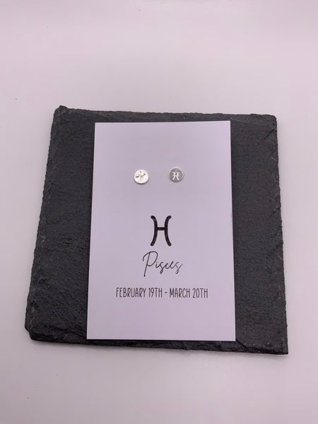 Sterling Silver Mini Studs - Pisces