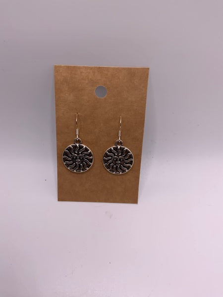 (224) Sun Circle - Sterling Silver Earwires