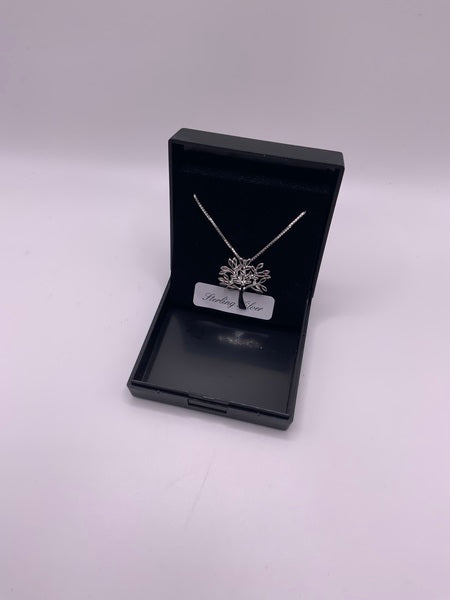 (224) Sterling Silver Floating Tree Necklace