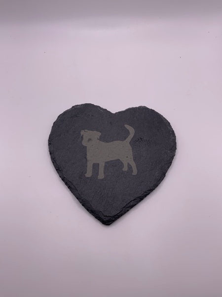 (223) Dog Standing Heart Coaster