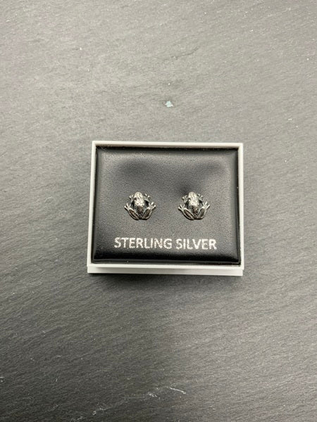 (224) Frog Sterling Silver Studs