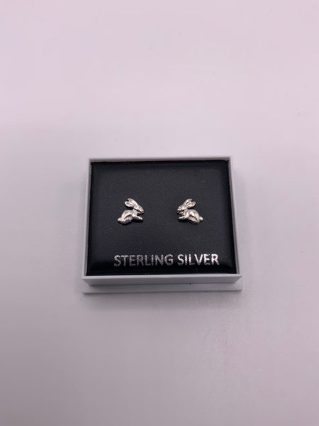 (224) Rabbit Sterling Silver Studs